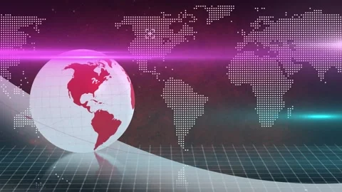 Animation of globe and light trails with... | Stock Video | Pond5