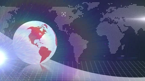Animation of globe and light trails with... | Stock Video | Pond5