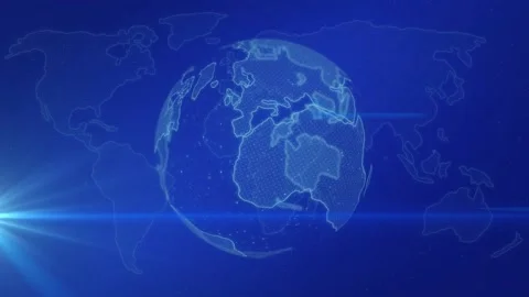 Animation of globe and light trails with... | Stock Video | Pond5