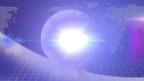 Animation of globe and light trails with... | Stock Video | Pond5