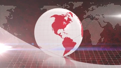Animation of globe and light trails with... | Stock Video | Pond5
