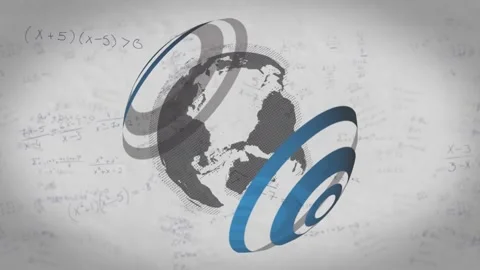 Animation of globe and math formulas mov... | Stock Video | Pond5