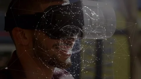 Animation of globe and network of connections over caucasian businesswoman using Stock Footage 329232015