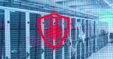Animation of globe and network of connections with online security padlock over Stock Footage 330664265