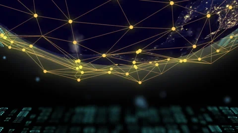 Animation of globe with binary coding and data processing over dark background Stock Footage 312673304