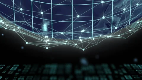 Animation of globe with binary coding and data processing over dark background Stock Footage 313725321