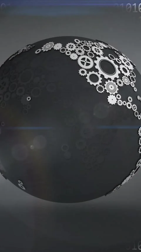 Animation of globe with binary coding and data processing over dark background Stock Footage 320759214