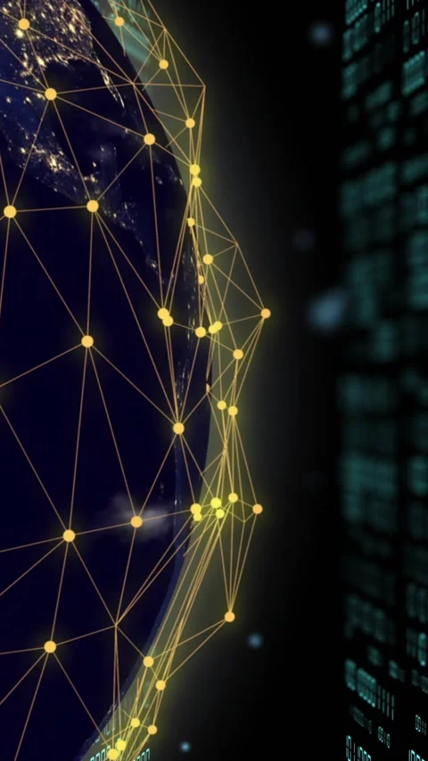 Animation of globe with binary coding and data processing over dark background Stock Footage 320759223