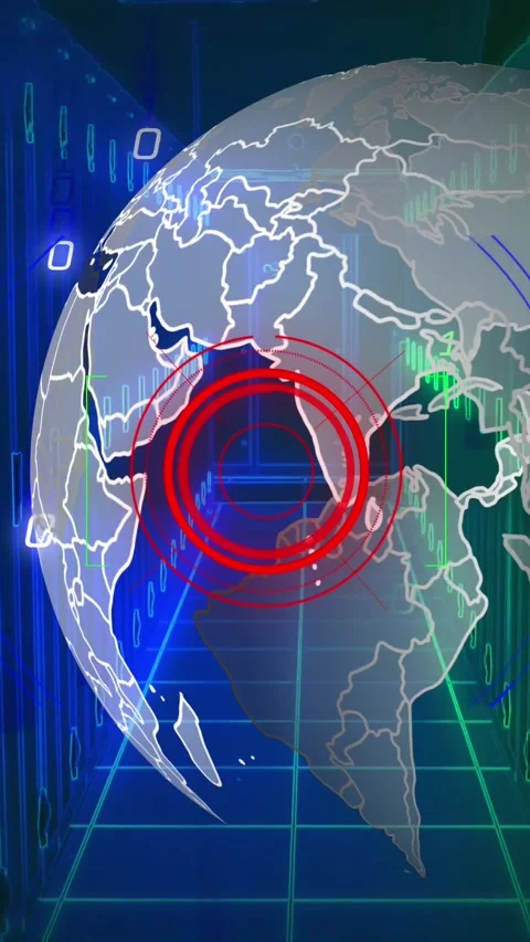 Animation of globe, binary coding and data processing over computer servers Stock Footage 323898310