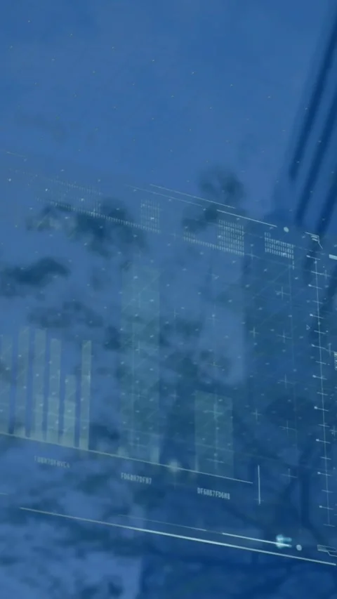 Animation of globe data processing and server over clouds Stock Footage 343828808