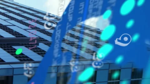 Animation of globe with data processing over pattern Stock Footage 313094956