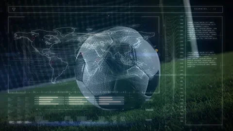 Animation of globe of data processing over hacker Stock Footage 329222910