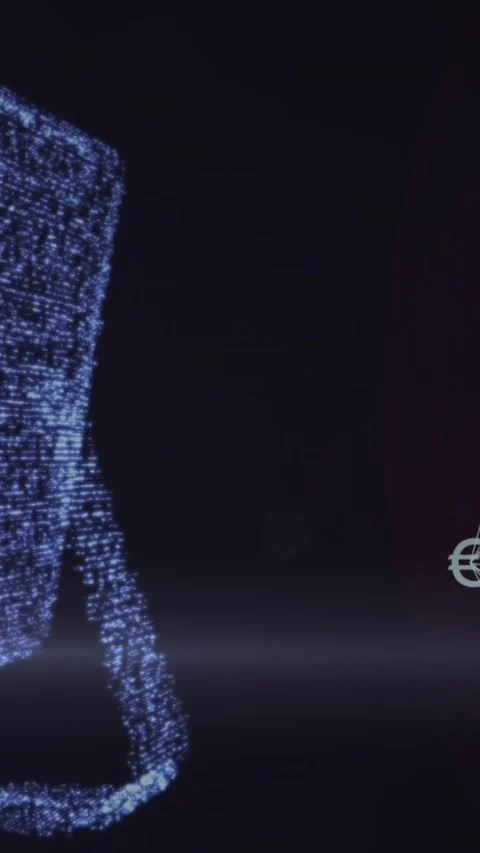 Animation of globe of digital icons and 3d computer model spinning against black Stock Footage 343955633