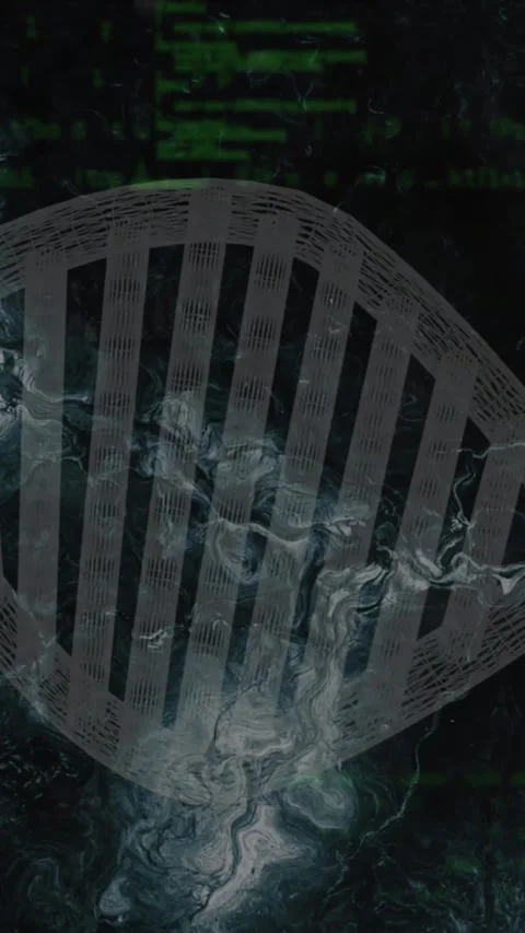 Animation of globe of digital icons, spinning dna structure, data processing and Stock Footage 344783441