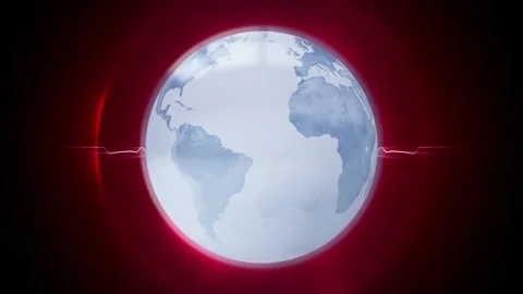 Animation of globe icon and light trail ... | Stock Video | Pond5