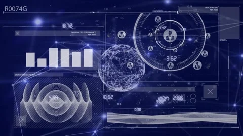 Animation of globe with icons and connec... | Stock Video | Pond5