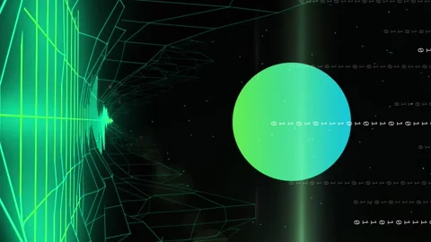 Animation of globe with metaverse, binary coding and data processing Stock Footage 312364034