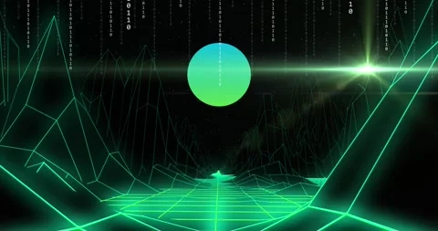 Animation of globe with metaverse, binary coding and data processing Stock Footage 329356483