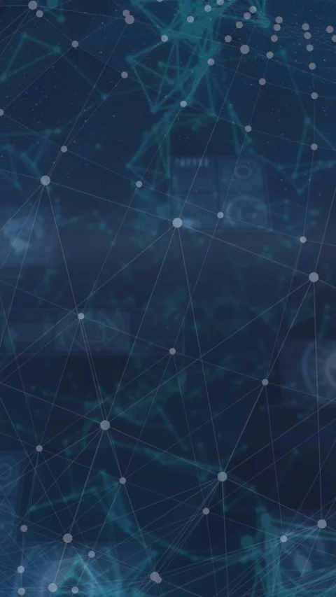Animation of globe of network of connections against data processing and round Stock Footage 344524501