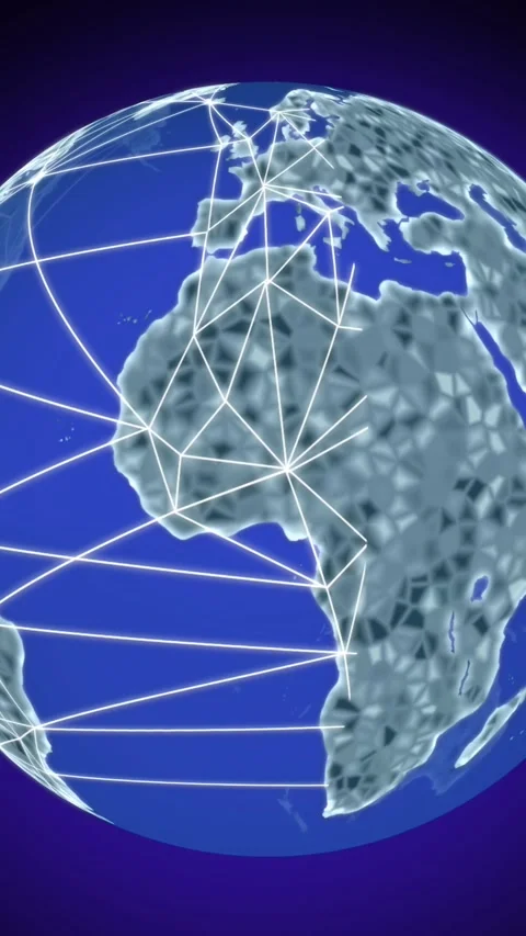 Animation of globe with network of connections on black background Stock Footage 341953519
