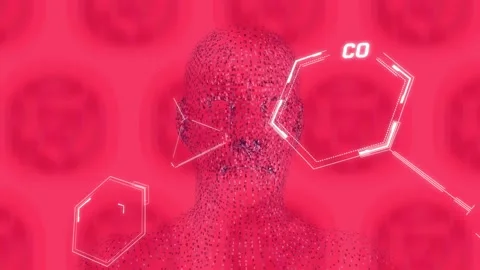 Animation of globe with network of connections over binary coding spinning Stock Footage 327355078