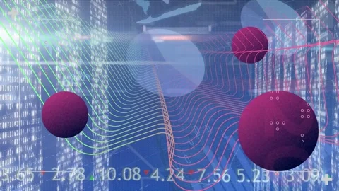 Animation of globe with network of connections over binary coding data Stock Footage 329564070