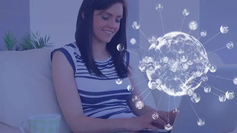 Animation of globe with network of connections over business people using 動画素材 330287817