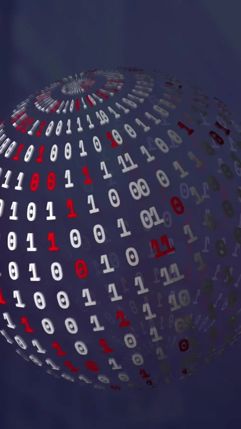 Animation of globe with network of connections over binary coding 스톡 동영상 343682442