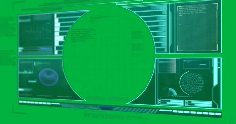 Animation of globe of networks of connections spinning and medical data Stock Footage 325484651