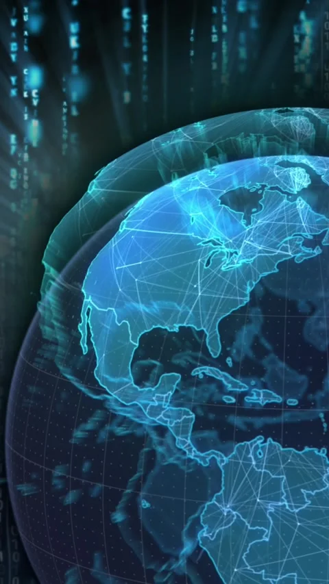 Animation of globe over data processing on black background Stock Footage 344745371