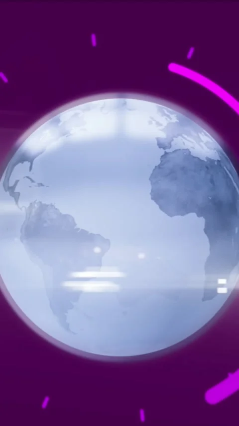 Animation of globe over data processing and scope scanning on black background Stock Footage 344782967