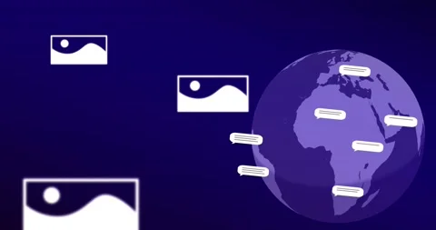 Animation of globe over digital ai lands... | Stock Video | Pond5
