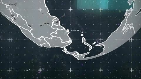 Animation of globe over shapes on black background Stock Footage 313018280