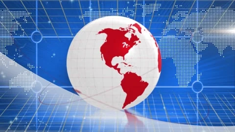 Animation of globe over world map | Stock Video | Pond5