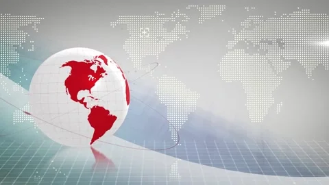 Animation of globe over world map | Stock Video | Pond5