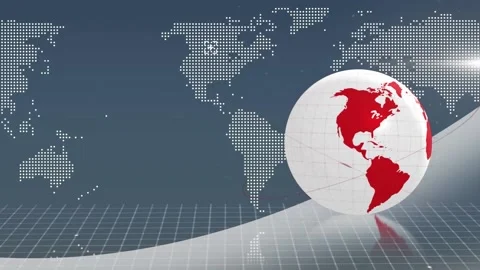 Animation of globe over world map | Stock Video | Pond5