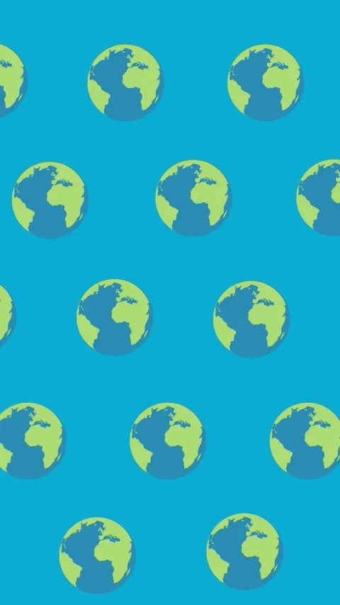 Animation of a globe in a repeating pattern Stock Footage 344706381
