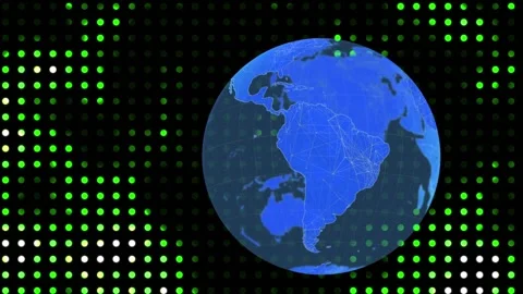 Animation of globe rotating over binary code on falling on black background Stock Footage 328303731