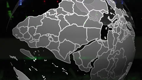 Animation of globe rotating over servers Stock Footage 312284391