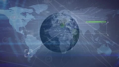 Animation of globe rotating over world m... | Stock Video | Pond5