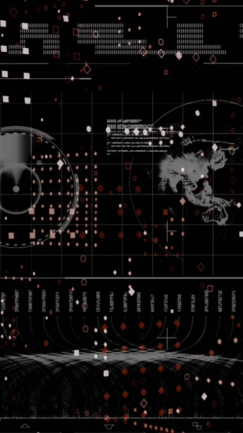 Animation of globe, soundwaves, radar, dna helix, dots forming abstract pattern Stock Footage 342033861
