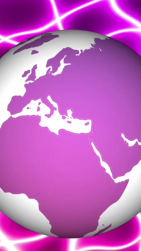 Animation of globe spinning over pink neon pattern Stock Footage 323909713