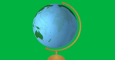 Animation of globe spinning on stand Stock Footage 324892432