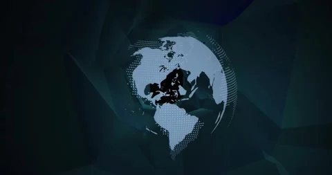 Animation of globe with world map over d... | Stock Video | Pond5