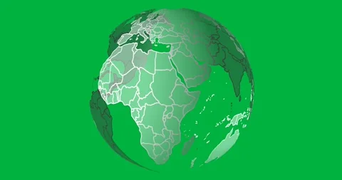 Animation of globe with world map rotati... | Stock Video | Pond5