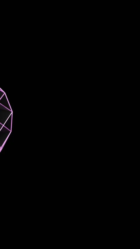 Animation of glowing 3d shapes moving on black background Stock Footage 323898184