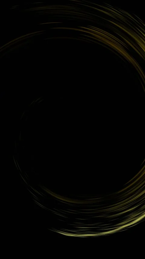 Animation of glowing circle of yellow light trial with copy space on black Stock Footage 341974845