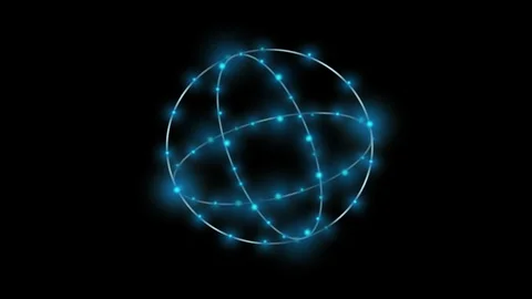 Animation of glowing circles and particles. Cartoon Stock Footage 111013221