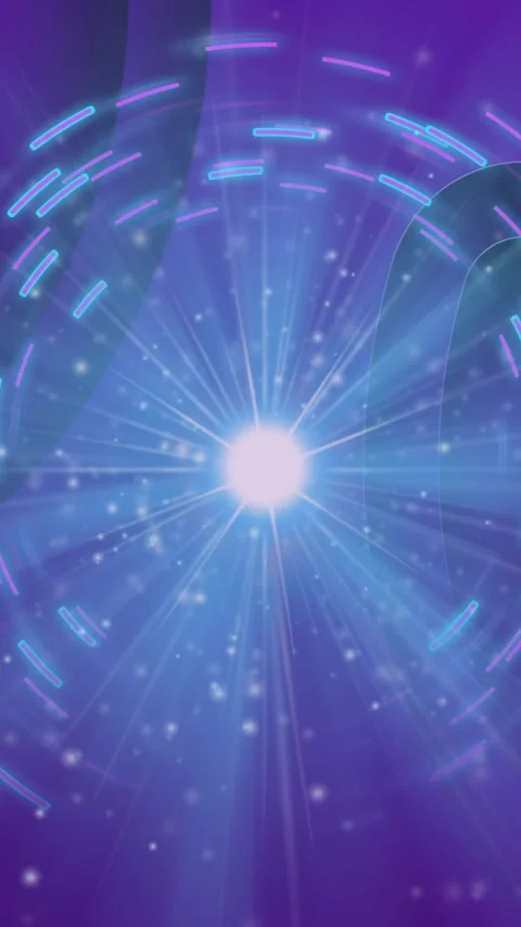 Animation of glowing circular light pattern with blue and purple abstract design Stock Footage 319811365