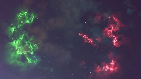 Animation of glowing flicker nebula and stars Stock Footage 105972014